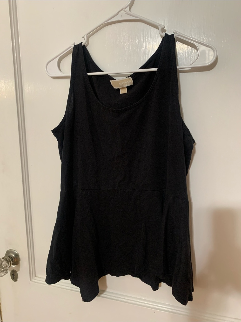 Michael Kors Black Sleeveless Peplum Tank
